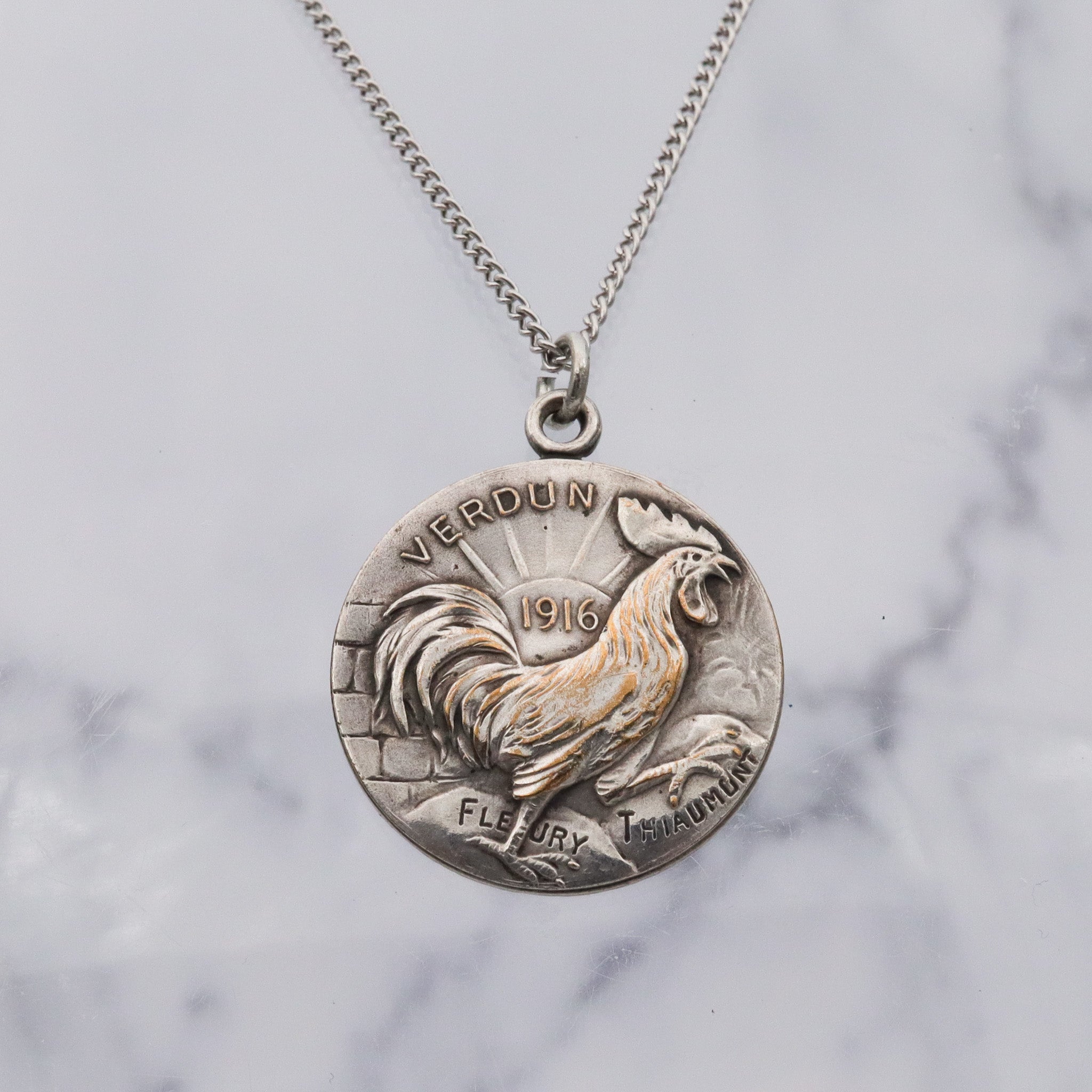 Rare Antique medallion pendant for the Battle of Verdun in 1916